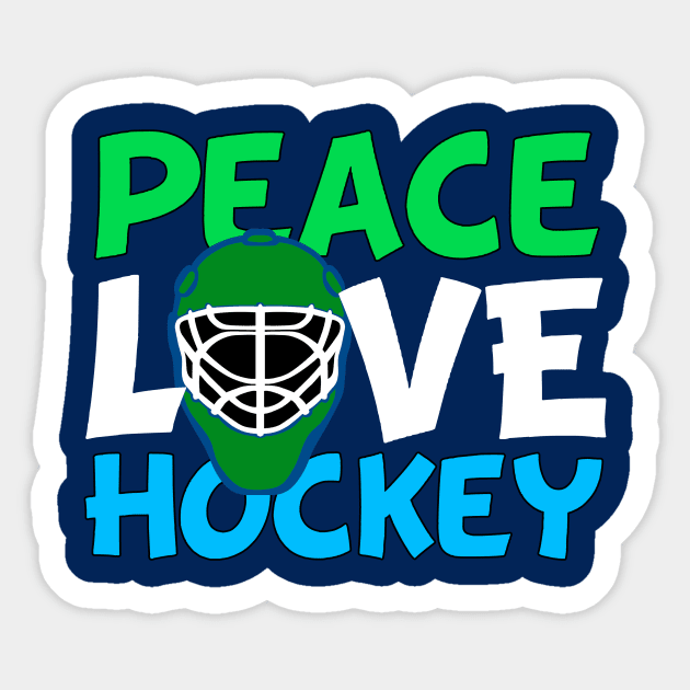 Peace Love Hockey Sticker by epiclovedesigns